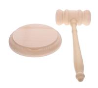 Veemoon Multifunctional Wooden Judge Gavel Set with Base Solid Beech Wood Hammer for Lawyers Judges Auctioneers Knocking Sound Portable Handheld Court Hammer
