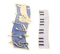 Veemoon Music Cat Hairpins 2pcs Metal Barrettes with Piano Key and Note Elements, Secure Grip Hair Clips for Casual and Formal Occasions