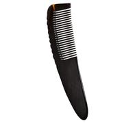 Veemoon Natural Buffalo Horn Handmade Static Large Pocket Comb for Men Women Fine Tooth Detangling Hair and Beard Comb with Scalp Massage Hair Protection and Relaxation Elegant Black