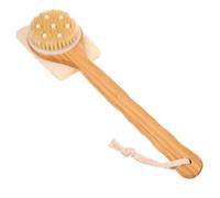 Veemoon Natural Loofah Bath Brush with Bamboo Handle for Home Use Dual-Sided Skin Cleaner with Soft Beads Comfortable Handheld Shower Foot Scrubber Loofah Sponge for Deep Cleansing