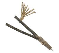 Veemoon Natural Wood Parrot Perch Branch 25cm with 1.5-2.5cm Diameter, Bird Boredom Grinding with Seagrass Rope, Budgie Cage Stand and Chewing Claw Play Accessory for Pet Birds