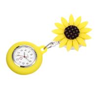 Veemoon Nurse Chest Watch Hanging Watch Simple Style Silicone Zinc Alloy Easy to Wear Larger Dial Student Use 3.93X1.77X0.59 in Sunflower Shape