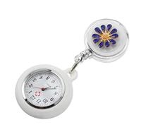 Veemoon Nurse Fob Watch Clip-on Fashionable Floral Design Women's Nursing Watch for Hospital Accurate Timekeeping for Week