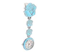 Veemoon Nurse Pocket Watch Round Rose Pattern with Glass Mirror and Metal Clip on Accurate Timekeeping Elegant Contemporary Style for Nursing Students
