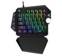 Veemoon One-handed for Mechanical with 39 Gaming and Keyboard Keys, Black Abs Material, Ergonomic Design, Light Click Function Dazzling Rgb Backlit Effect PC and Console