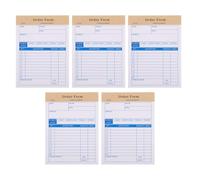 Veemoon Order Forms with Automatic Carbonless Copy Action 5pcs Receipt Book 2 Part Duplicate Invoices Lightweight Paper Business Order Book Compact Design for Warehouses and Restaurants