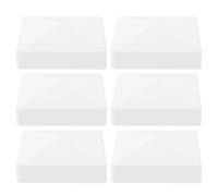 Veemoon Outdoor Deck Post Covers, Elegant American and European Design with Fence Post Caps 6pcs White PVC 3.5x3.5 Inch Enhance Privacy and Security for Villa Garden Fencing