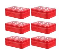 Veemoon Outdoor Survival Tool Box 6Pcs Metal Compact Pill Organizer with Sos Engraving Portable Medicine Storage Case for Travel and Emergency Use