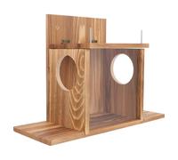 Veemoon Outdoor Wooden Squirrel Feeder Weather-resistant Hamster Feeding Box Hanging Garden Squirrel Food Container Practical Reusable Pet Feeding Station for Backyard