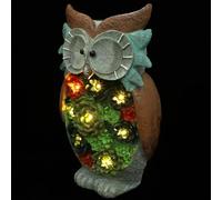 Veemoon Owl Shape Solar Garden Lamp Waterproof Resin LED Landscape Light Outdoor Courtyard Ornament Decorative Animal Statue for Patio and Lawn
