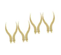 Veemoon Pack of 4 Artificial Antelope Horn Antlers Headbands - Realistic Water Buffalo Horns for Dogs - Masquerade Party Accessories Goat Durable Polyethylene Golden Finish