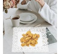 Veemoon Paper Lace Placemats Doilies and Serving Desserts 140 Pcs White Rectangular Exquisitely Designed for Table Decorating for Weddings and Art and Craft Projects