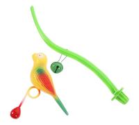 Veemoon Parakeet Bird Perch Stand with Swing Balance Training for Parrots Conures Budgies Cage Accessory Green Curved Design