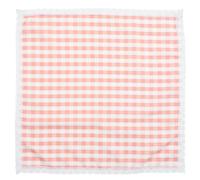 Veemoon Pastel Pink 60Cm Microwave Dust Cover with Lace Edging, Small Square Checkered Oven Grill Protector and Decorative Tablecloth for Kitchen and Home Appliances