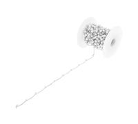 Veemoon Pearl Chain Jewelry Making Material High Grade Durable Sewing Supply for DIY Headdress Bracelet Necklace Crafting with Non Fading Wear Silver Pearl