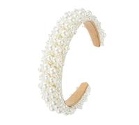 Veemoon Pearl Crystal Headband Gypsophila Retro Baroque Style Bridal Hair Accessories Synthetic Pearls White Wedding Dress Bridesmaid Women