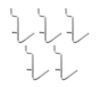 Veemoon Pegboard Hooks Single Hook 5pcs Metal V Shape Stainless Steel Compact Practical Design for Wall Hanging Storage in Garage Or Workshop