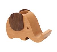 Veemoon Pen Holder Classified Storage Wooden Elephant with Phone Stand, Modern Simple Design Desk Organizer Workspace Interior Room, for Students and Children