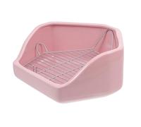 Veemoon Pentagonal Oversized Ceramic Rabbit Toilet with Anti-tipping Leakage Prevention and Detachable Mesh Grids for Ferret and Hamster Household Use