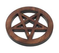 Veemoon Pentagram Wooden Ornament Star Shape Retro Style Decorative Wood Altar Tray Versatile Use for Metaphysical Decor and Home Spiritual Practices