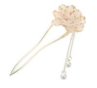 Veemoon Peony Hairpin Vintage Enamel Flower Hair Stick for Women Elegant Chinese Costume Accessory for Weddings Parties and Special Occasions Lightweight and Comfortable Design