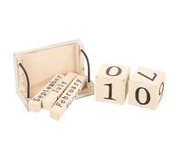 Veemoon Perpetual Desk Calendar Wood Countdown Calendar for Decor Manual Block Month and Date Display Minimalist Desktop Decoration