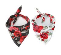 Veemoon Pet Dog Collar Bib Valentine's Day Red Rose Pattern Cotton for Dogs Keeps Saliva for Special Occasions Accessory