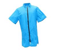 Veemoon Pet Grooming Work Clothes Nylon Smock with Zipper, Mid-Length Sleeve Waterproof Apron for Pet Groomers in Clinics and Schools, Dog Cat Work Uniform