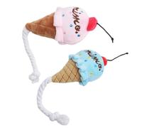 Veemoon Pet Squeak Toy Dog Squeaky Toy Soft Plush Ice Cream Cone Shape for Dogs with PP Cotton Filling 25X8X8Cm