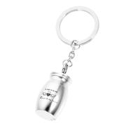 Veemoon Pet Urn Keychain with Smooth Surface Lightweight Metal Container, Simple Silver Style Memorial Ashes Keepsake for Comforting to Those Who Have Lost Their Pets