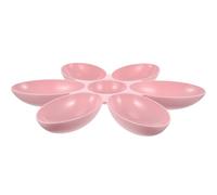 Veemoon Petal-shaped Plastic Pet Feeding Bowl 6-compartment Cat Dish with Anti-theft Design for Indoor Dogs and Cats, Pink Multi-purpose Pet Feeder Tray for Controlled Feeding