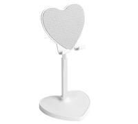 Veemoon Phone Metal Adjustable Desktop, Heart Design Stand and Shape Portable Abs Bracket with Multiangle Adjustment and Antislip Silicone Pad, for Smartphone and Tablet Use