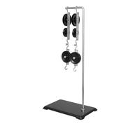 Veemoon Physics Pulley Block System with Thick Galvanized Base and Support Bracket, Science Experiment Equipment for Classroom and Laboratory Use, Pulley Kit for Mechanical and Force