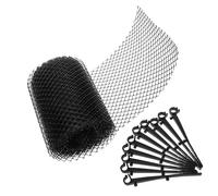 Veemoon Plastic Gutter Protection Net Roll with Fine Mesh for Roof Downspouts Prevents Leaf Clogs and Debris Blockage Includes Straight Hooks Easy Installation Garden Drain Cover