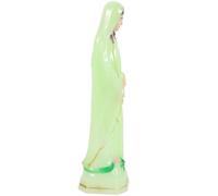 Veemoon Plastic Madonna Ornament Catholicism Ornament Church Decorations Religious Style Sturdy Stable Flat Bottom Design Light Green Virgin Mary Statue for Porch and Garden