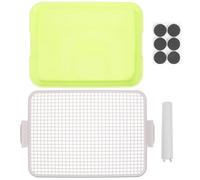 Veemoon Plastic Puppy Toilet Tray with Detachable Grid and Two-layer Structure for Easy Cleaning, Wear Resistant Dog Potty Tray Suitable for Small Animals at Home Or Bathroom