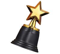 Veemoon Plastic Star Trophy for Competitions with Base, Gold Award Trophy for Sports Winners, School Sports Prize Cup for Event Rewards and Competition Recognition