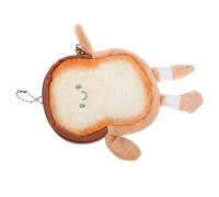 Veemoon Plush Bread Shaped Coin Purse, Mini Cartoon Money Pouch with Zipper, Soft Cute Wallet for Organizing Coins and Small Items, Accessory and Boys