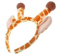 Veemoon Plush Giraffe Ears Headband with Soft Light Brown Fur, Cute Cartoon Animal Hair Accessory for Women and Adults, Party Costume Headband for Travel and Photo Shoot