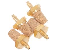 Veemoon Pneumatic and Hex Design Exhaust Brass 4pcs Filter Muffler with M5 Male Thread Reduces Operating Noise, Easy Replacement for Fog Machine Use in Stage and Event Environments