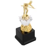 Veemoon Pool Billiards Trophy Cup with Black Base, 8-inch Plastic Gold Championship Award for Snooker and Pool Table Competitions, Winner Prize for Sports and Game Events