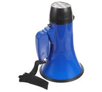 Veemoon Portable Blue Megaphone Handheld Sound Amplifier with Recording Microphone and Foldable Design, Powered by 4 X C Batteries, for Merchants and Tour Guides