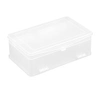 Veemoon Portable Double Layer Plastic Storage Box with Separate Divider for Organizing Nail Tools Accessories, White Abs Case for Students and Office Workers