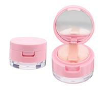 Veemoon Portable Loose Powder Boxes 2pcs Mini Travel Refillable Powder Cases Mirror 3g 5g Puff Storage for On-the-go Cosmetics