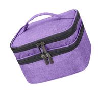 Veemoon Portable Oxford Cloth Nail Polish Carrying Case with Handle Essential Oils Organizer Bag Large Capacity Storage Pouch for Travel Home Office and Makeup Cosmetics