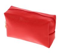 Veemoon Portable Red Pu Lipstick Storage Bag with Shiny Finish, Prevent Accidental Leakage Makeup Bag for Travel and Everyday Use, Chic and Lightweight Cosmetic Organizer Pouch