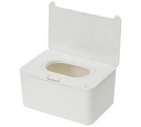 Veemoon Portable Refillable Plastic Tissue Box Dispenser with Lid, White Wipes Holder Case for Bathroom and Wipes Storage, Compact Paper Storage Container for Travel and Home Use