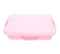 Veemoon Portable Sandbox Storage Box with Lid and Handle, Handheld Indoor Sand Tray for ’ Sensory Play, Pink and White Sandpit for Boys and Entertainment