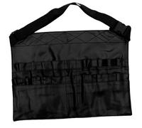 Veemoon Practical Makeup Apron Pouch Professional Makeup Brush Belt Black Pu Leather Simple Generous Design Comfortable Easy to Use for Broadcasting On-site