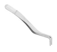 Veemoon Precision Stainless Steel Eyelash Extension Tweezers with Curved Serrated Tip and Comb for Accurate Lash Clusters Application Safe Eye Makeup Tool for Weddings Parties and DIY
